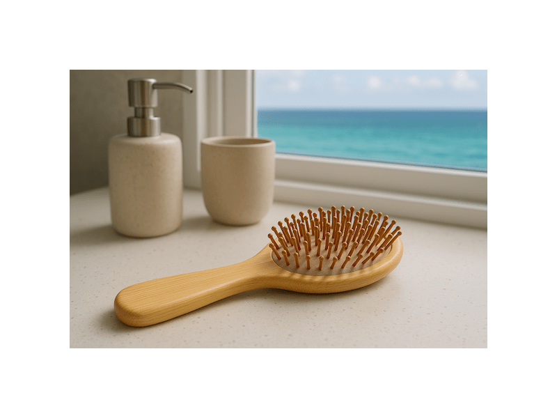 Brosse en bambou ronde pour vitaliser le cheveux